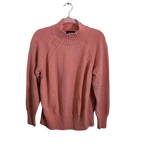 Pendleton Apricot Mock Neck CableKnit Cotton Blend Sweater Size XL - Picture 1 of 6
